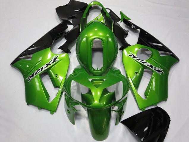 2002-2006 Kawasaki ZX12R Motorcycle Fairings - Green Glossy Black Australia