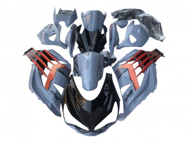 2012-2024 Kawasaki ZX14R ZZR1400 Motorcycle Fairings - Light Blue Orange Black Australia