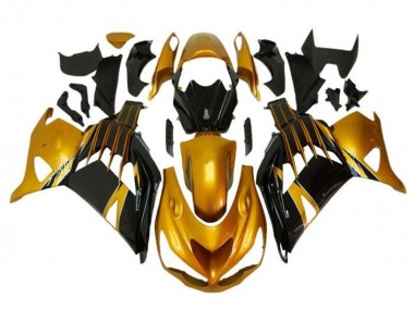 Affordable 2012-2024 Kawasaki ZX14R ZZR1400 Motorcycle Fairings - Gold Glossy Black Australia