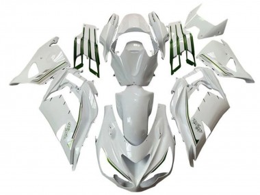 Affordable 2012-2024 Kawasaki ZX14R ZZR1400 Motorcycle Fairings - White Green Silver Stripe Australia