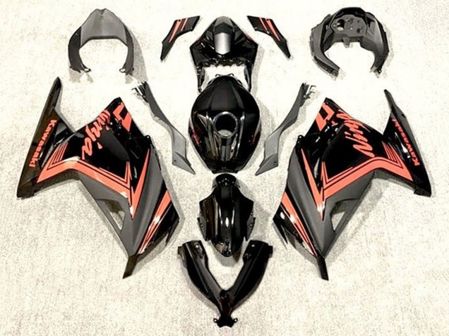 2013-2024 Kawasaki EX300 Motorcycle Fairings - Glossy Black Orange Australia
