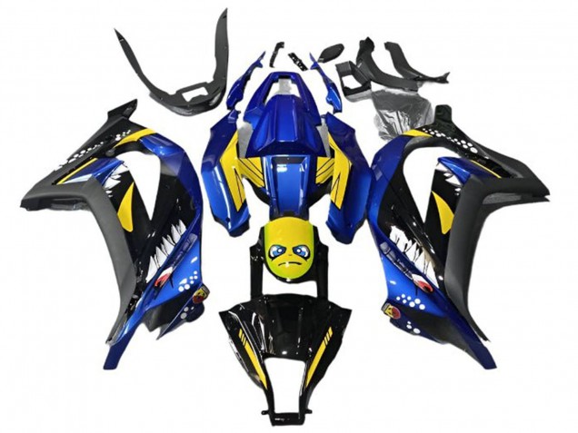 2013-2024 Kawasaki EX300 Motorcycle Fairings - Blue Yellow Black Shark Australia