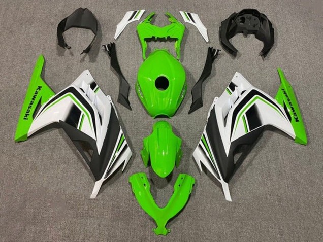 2013-2024 Kawasaki EX300 Motorcycle Fairings - Green White Black Stripe Australia