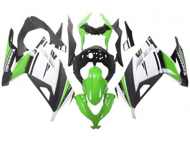 2013-2024 Kawasaki EX300 Motorcycle Fairings - Green White Black Matte Black Australia