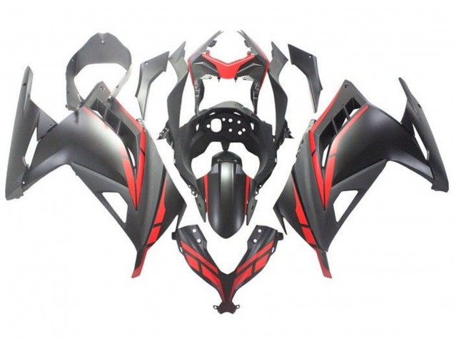 2013-2024 Kawasaki EX300 Motorcycle Fairing - Matte Black Red Australia