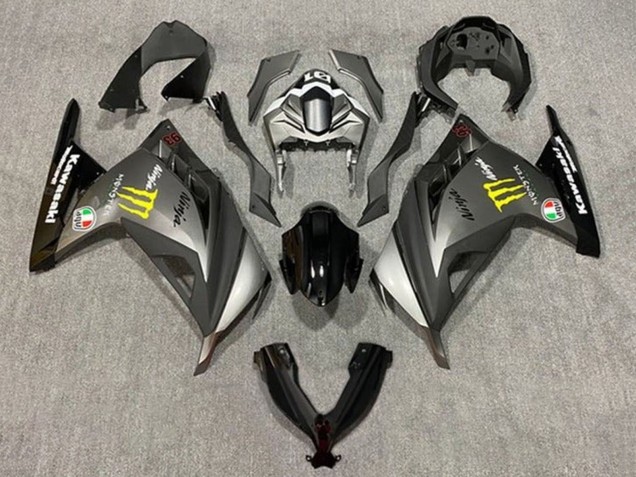 2013-2024 Kawasaki EX300 Motorcycle Fairings - Matte Grey Black Yellow Monster Australia