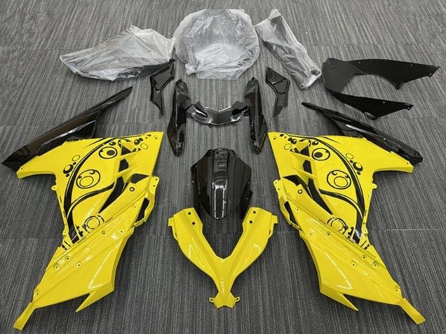 2013-2017 Kawasaki EX300 Motorcycle Fairings - Yellow Black Circles Australia