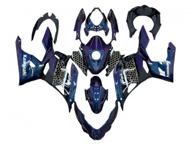 2018-2024 Kawasaki Ninja 400 Motorcycle Fairings - Blue White Honeycomb Australia