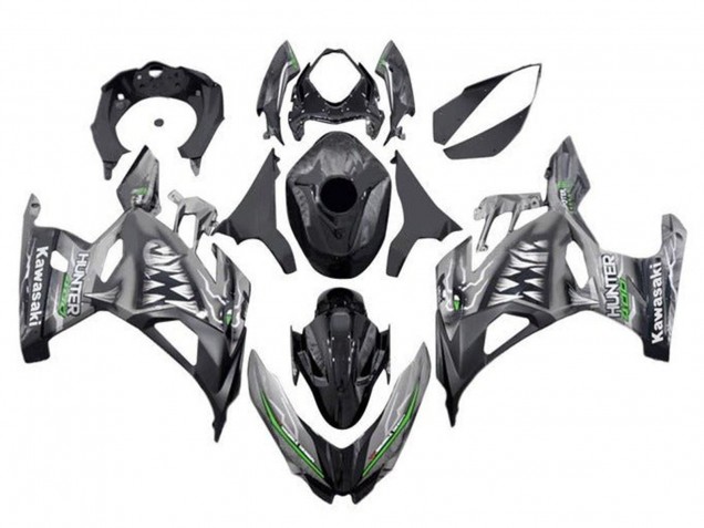 2018-2024 Kawasaki Ninja 400 Motorcycle Fairings - Nardo Grey Black Shark Australia