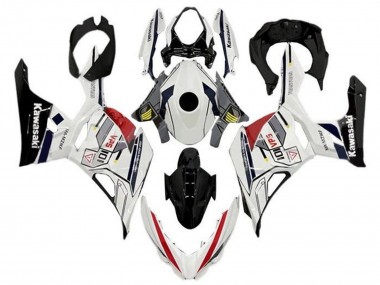 Affordable 2018-2024 Kawasaki Ninja 400 Motorcycle Fairings - White Grey Yellow Red Black Stripe Australia