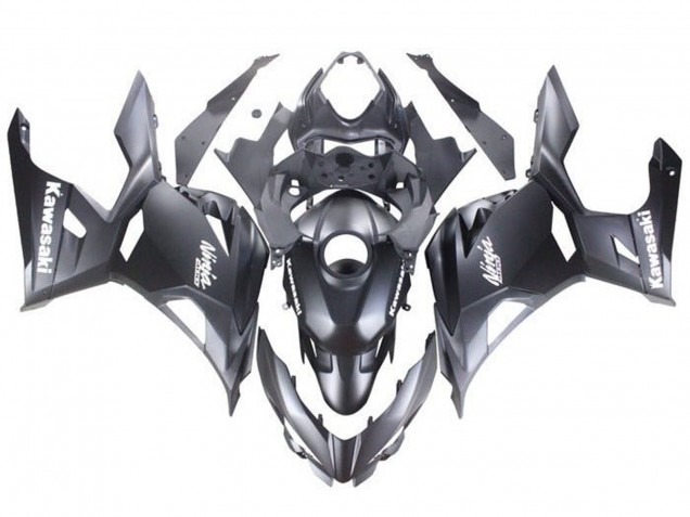 2018-2024 Kawasaki Ninja 400 Motorcycle Fairings - Matte Black White Decals Australia