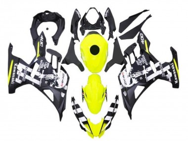 Affordable 2018-2024 Kawasaki Ninja 400 Motorcycle Fairings - Yellow Black White Skull Australia