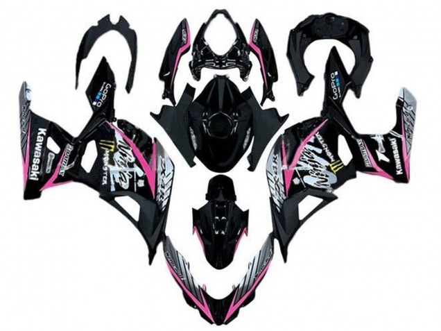 2018-2024 Kawasaki Ninja 400 Motorcycle Fairings - Glossy Black Pink White Australia