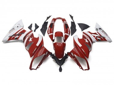Affordable 2009-2011 Kawasaki Ninja 650 EX650 Motorcycle Fairings - Red White Star Acer Australia