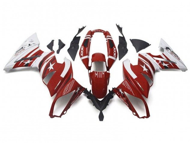 2009-2011 Kawasaki Ninja 650 EX650 Motorcycle Fairings - Red White Star Acer Australia