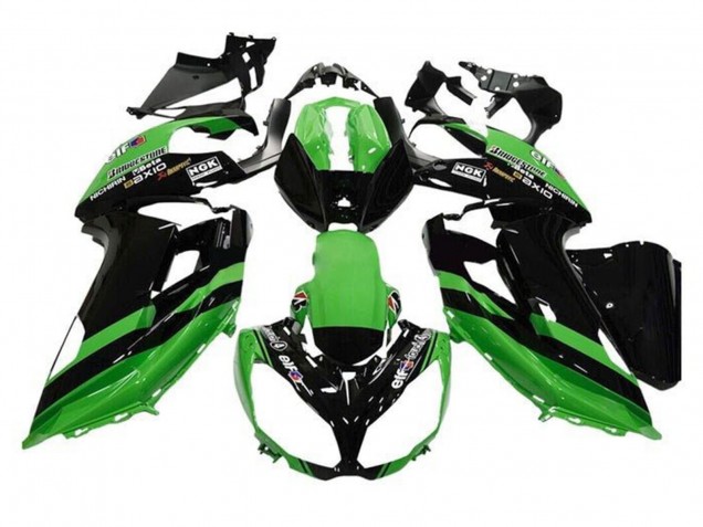 2012-2016 Kawasaki Ninja 650 EX650 Motorcycle Fairings - Green Black Stripe Australia