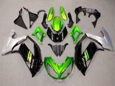 Affordable 2012-2014 Kawasaki Ninja ER6F Motorcycle Fairings - Green Black Silver Australia