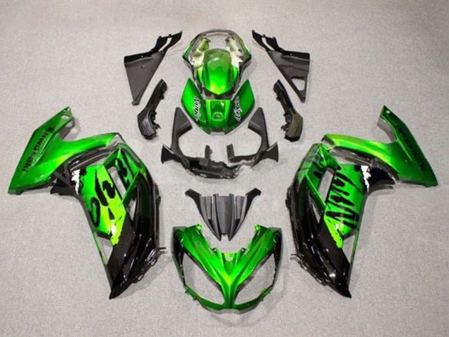 2012-2016 Kawasaki Ninja 650 EX650 Motorcycle Fairings - Green Glossy Black Australia