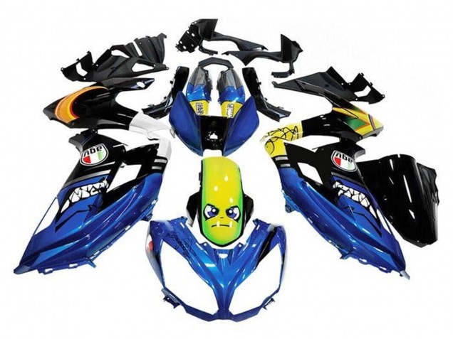 2012-2016 Kawasaki Ninja 650 EX650 Motorcycle Fairings - Blue Yellow Shark Australia