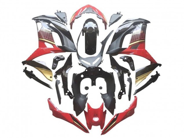 2017-2019 Kawasaki Ninja 650 EX650 Motorcycle Fairings - Red Black Gold Australia