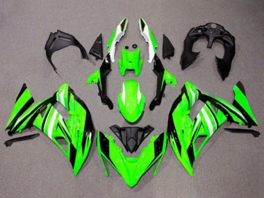 Affordable 2017-2019 Kawasaki Ninja 650 EX650 Motorcycle Fairings - Green White Black Stripe Australia