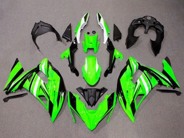 2017-2019 Kawasaki Ninja 650 EX650 Motorcycle Fairings - Green White Black Stripe Australia