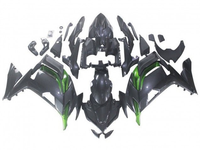 2020-2024 Kawasaki Ninja 650 EX650 Motorcycle Fairings - Faux Carbon Fiber Green Australia