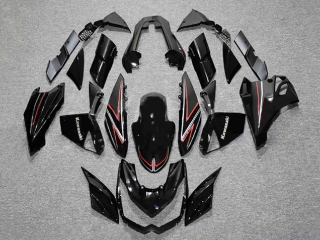 2010-2013 Kawasaki Z1000 Motorcycle Fairings - Glossy Black Red Stripe Australia