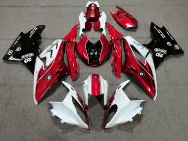 Affordable 2009-2014 BMW S1000RR Motorcycle Fairings - White Red Glossy Black Castrol Australia