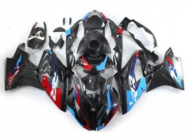 Affordable 2017-2018 BMW S1000RR Motorcycle Fairings - Blue Red Faux Carbon Fiber Australia
