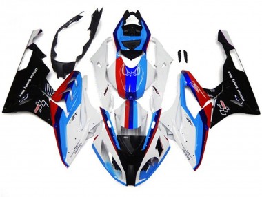 Affordable 2017-2018 BMW S1000RR Motorcycle Fairings - White Blue Red Black Stripe Australia