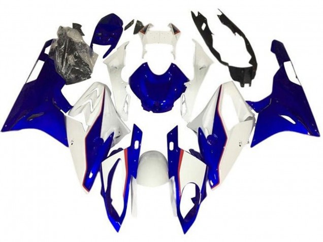 2017-2018 BMW S1000RR Motorcycle Fairings - White Blue Red Pinstripe Australia