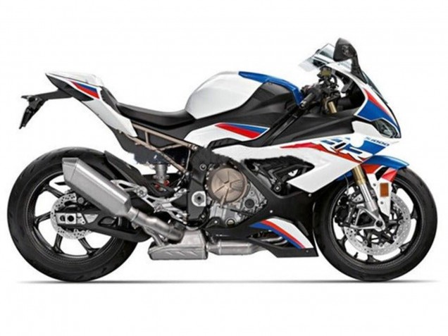 2019-2022 BMW S1000RR Motorcycle Fairings - White Blue Red Stripe Australia