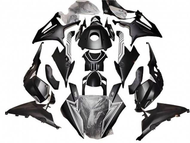 2019-2022 BMW S1000RR Motorcycle Fairings - Matte Black White Lines Australia