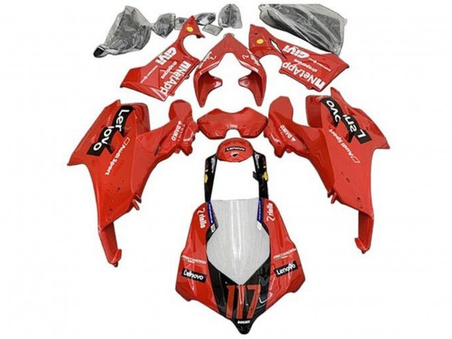 2020-2021 Ducati Panigale V4 V4S Motorcycle Fairings - Red Glossy Black Lenovo 117 Australia