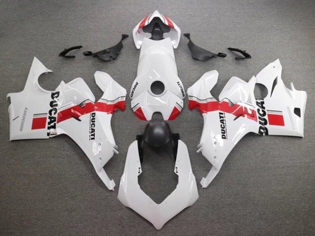 2020-2021 Ducati Panigale V4 V4S Motorcycle Fairings - White Red Stripe Australia