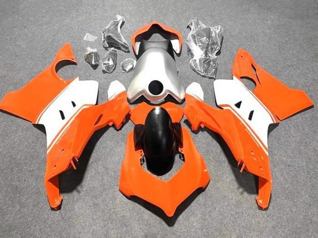 2020-2021 Ducati Panigale V4 V4S Motorcycle Fairings - White Silver Orange Australia