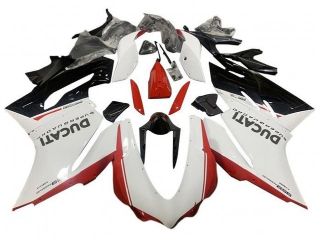 2015-2020 Ducati 959 Motorcycle Fairings - White Red Glossy Black Australia