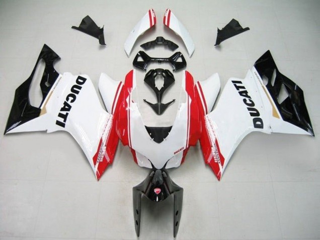 2011-2014 Ducati Panigale 1199 Motorcycle Fairings - White Red Glossy Black Stripe Australia