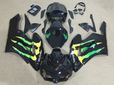 Affordable 2004-2005 Honda CBR1000RR Motorcycle Fairings - Glossy Black Green Yellow Monster Australia