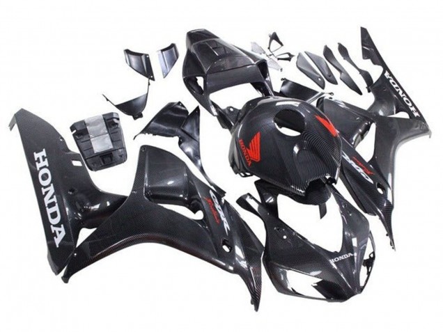 2006-2007 Honda CBR1000RR Motorcycle Fairings - Faux Carbon Fiber Red White Australia