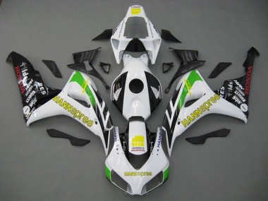 Affordable 2006-2007 Honda CBR1000RR Motorcycle Fairings - White Green Yellow Glossy Black Hannspree Australia