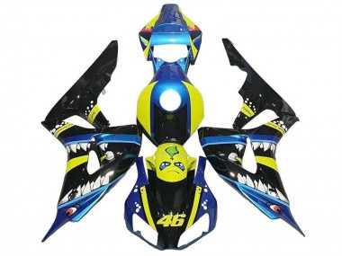 Affordable 2006-2007 Honda CBR1000RR Motorcycle Fairings - Blue Yellow Glossy Black Shark 46 Australia