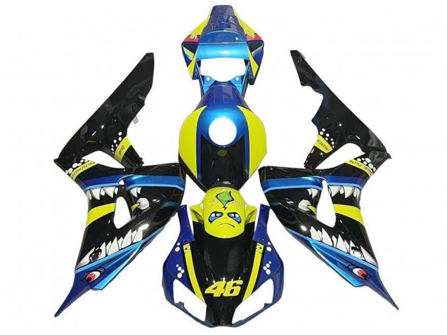 2006-2007 Honda CBR1000RR Motorcycle Fairings - Blue Yellow Glossy Black Shark 46 Australia