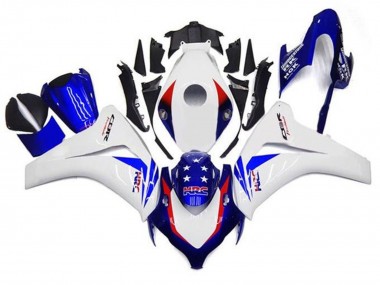 Affordable 2008-2011 Honda CBR1000RR Motorcycle Fairings - White Red Blue Star HRC Australia