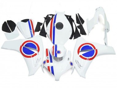 Affordable 2008-2011 Honda CBR1000RR Motorcycle Fairings - White Red Blue Stripe Australia