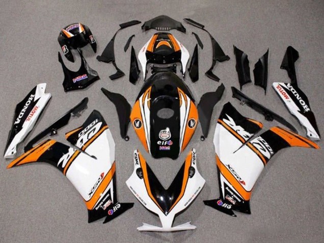 2012-2016 Honda CBR1000RR Motorcycle Fairings - White Orange Glossy Black Australia