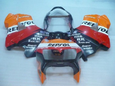 Affordable 1998-2001 Honda VFR 800 Motorcycle Fairings - Orange White Red Black Repsol Australia