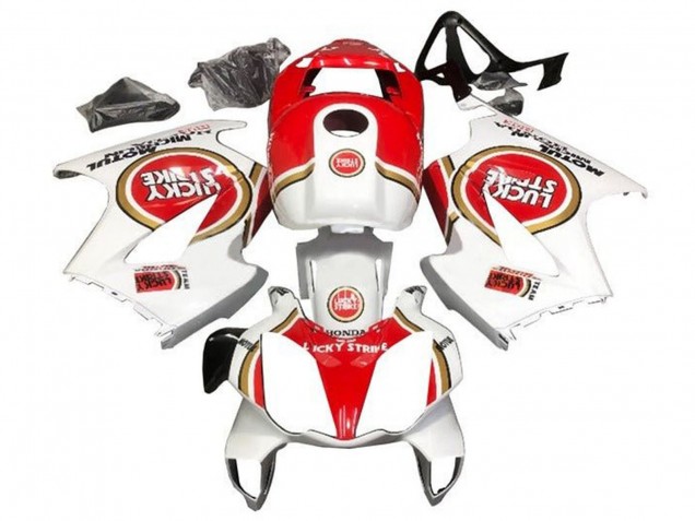 2002-2013 Honda VFR 800 Motorcycle Fairings - White Red Lucky Strike Australia