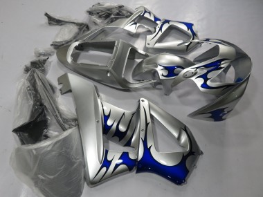 Affordable 2000-2001 Honda CBR900RR 929 Motorcycle Fairings - Silver Blue Tribal Australia